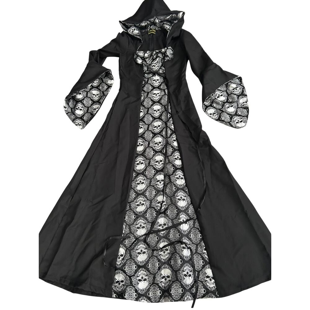 SKULL MISTRESS HOODED DRESS SIZE M